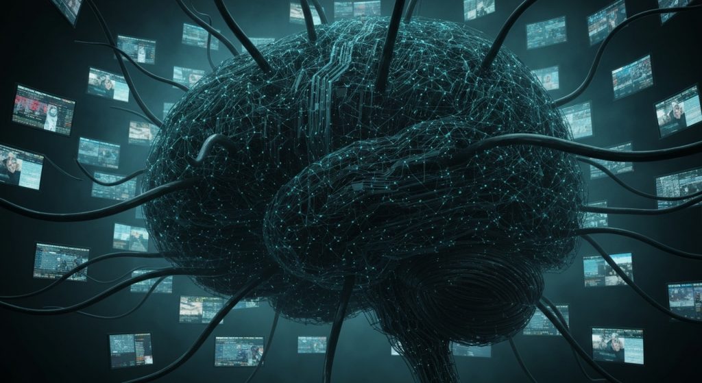 AI Scrapers Fueling Misinformation Sites - AI Generated Visualization