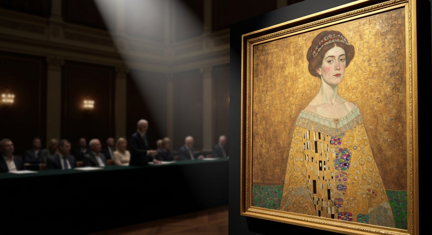 Klimt Portrait Sells for $236M, Shattering Modern Art Record - AI Generated Visualization