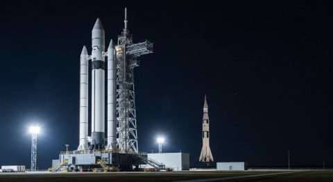 Blue Origin's New Giant Rocket Dwarfs Saturn V, Rivals Starship - AI Generated Visualization