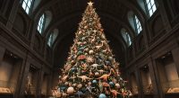 AMNH Origami Tree Returns: A Dinosaur-Themed 'New Beginnings' - AI Generated Visualization
