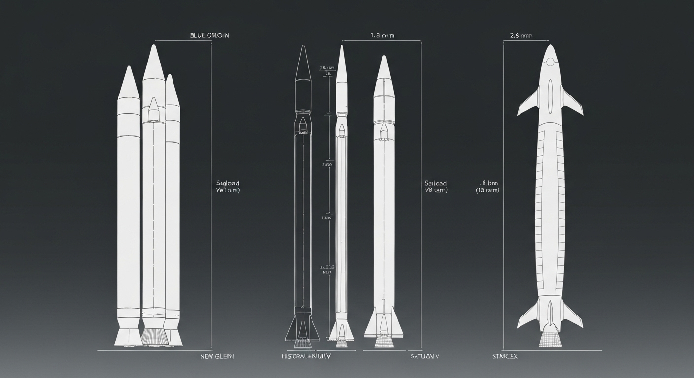 Blue Origin's New Giant Rocket Towers Over Saturn V detail