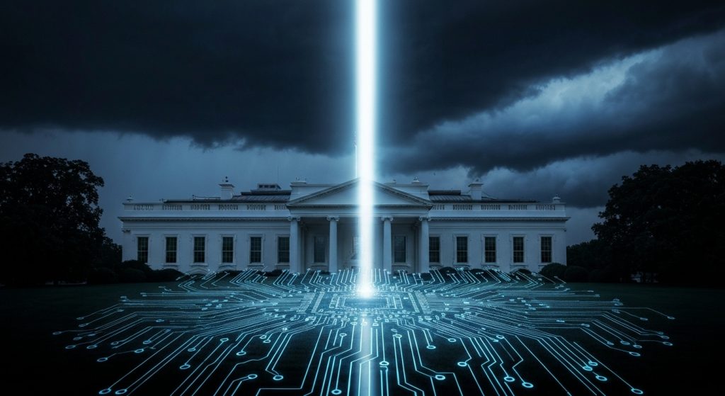 Trump Eyes Lawsuits Against States Over AI Laws - AI Generated Visualization