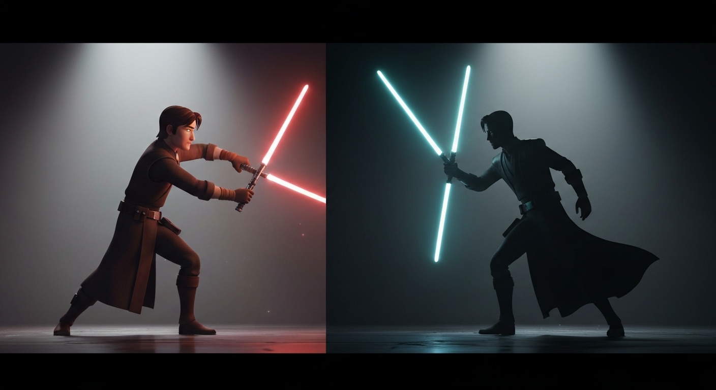 Star Wars Visions Accused of Copying Fan Film Fight Scene - AI Generated Visualization
