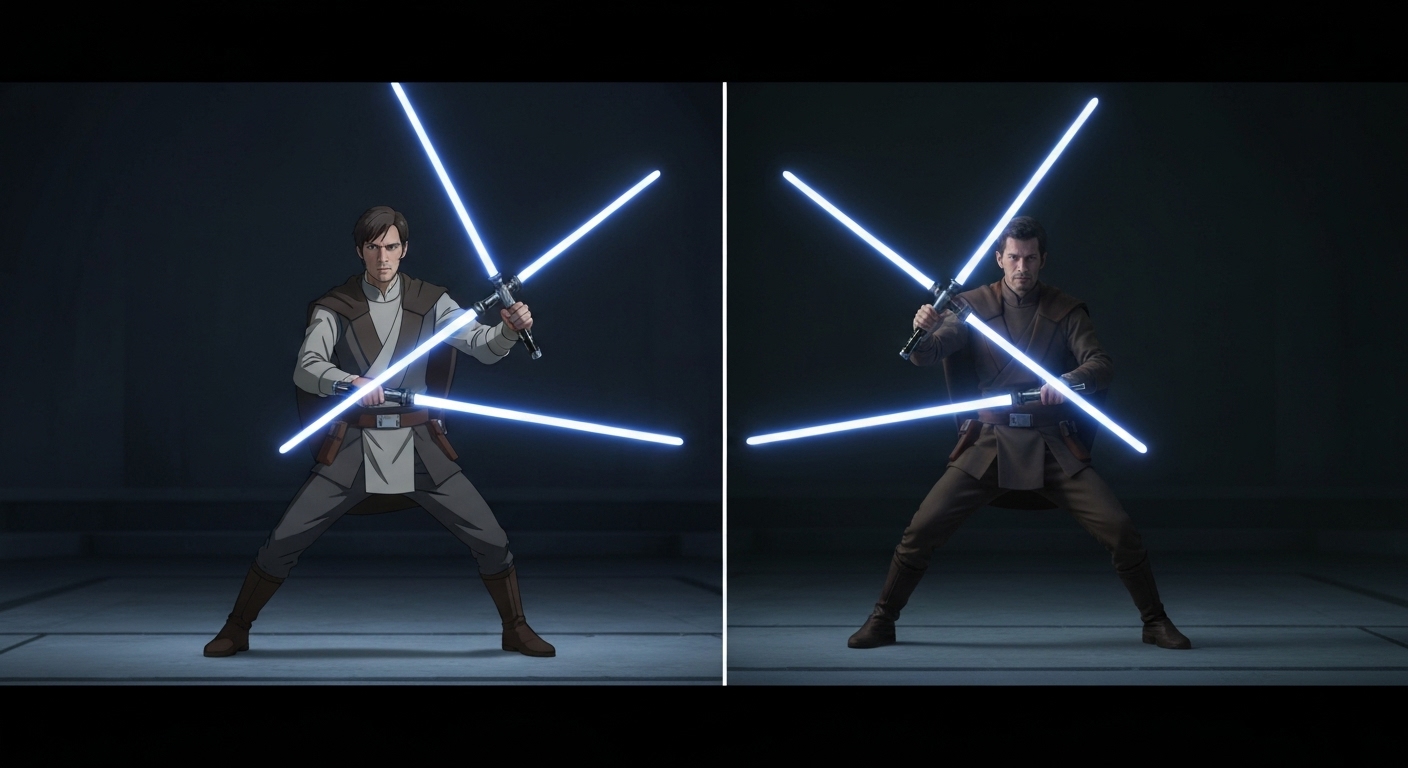 Star Wars Visions Accused of Copying Fan Film Fight Scene detail