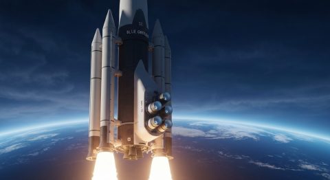 Blue Origin Unveils Super Heavy-Lift New Glenn Rocket Variant - AI Generated Visualization