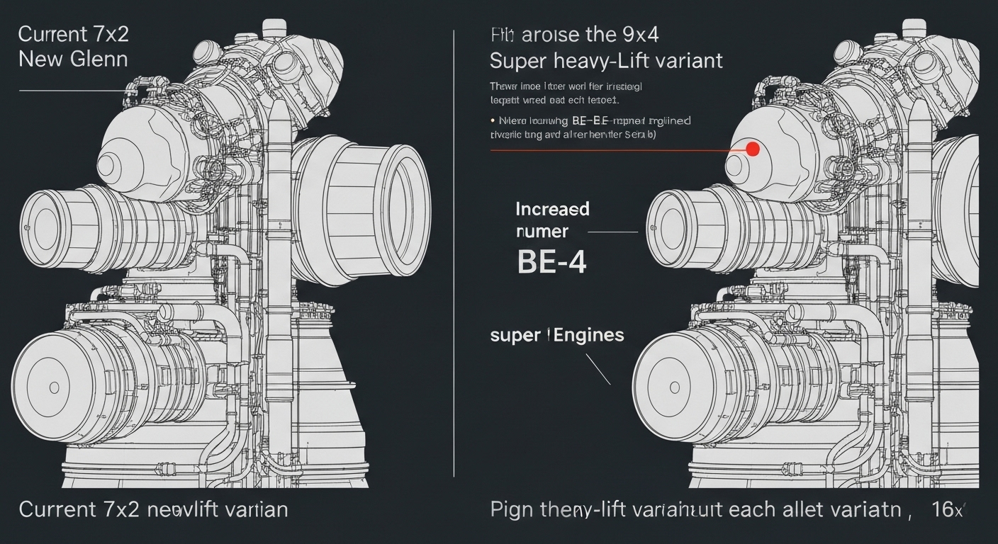Blue Origin Unveils Super Heavy-Lift New Glenn Rocket Variant detail