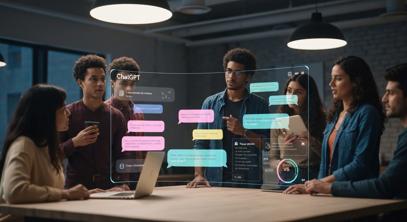 ChatGPT Gets Social: Group Chats Now Live Globally - AI Generated Visualization