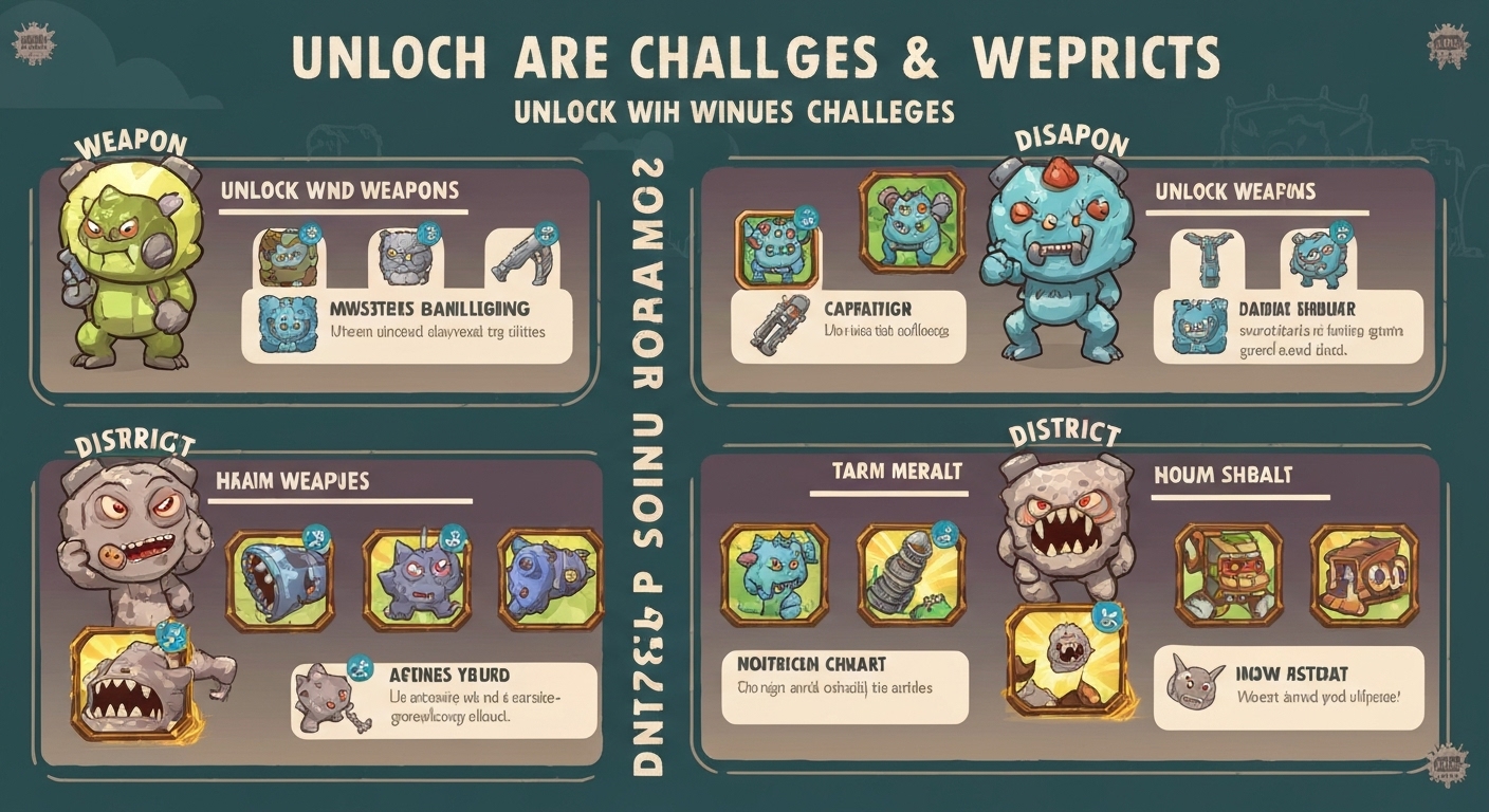 Monsters Are Coming! Unlock Every Weapon and District detail