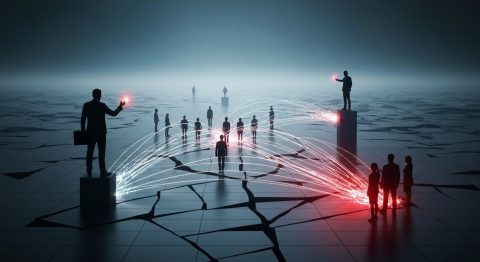 Elites Drive Polarization: New Study Reveals Social Media's Hidden Role - AI Generated Visualization