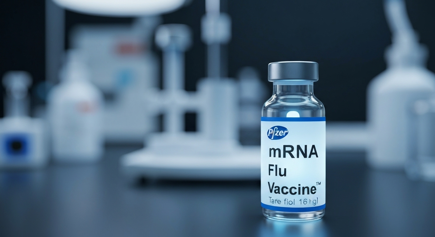 Pfizer's mRNA Flu Shot Outperforms Traditional Vaccine - AI Generated Visualization