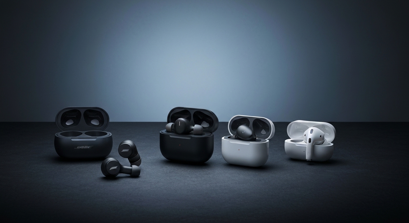 Bose QuietComfort Ultra Earbuds Lead Best Noise-Cancelling List - AI Generated Visualization