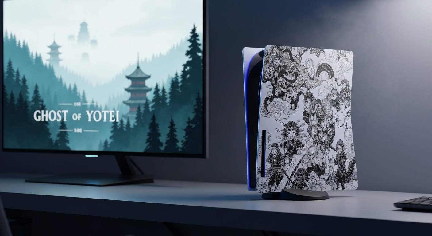 Ghost of Yotei PS5 Slim Bundles See Major Discounts - AI Generated Visualization