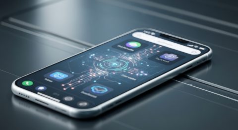 Apple Shortcuts Supercharged by Apple Intelligence - AI Generated Visualization