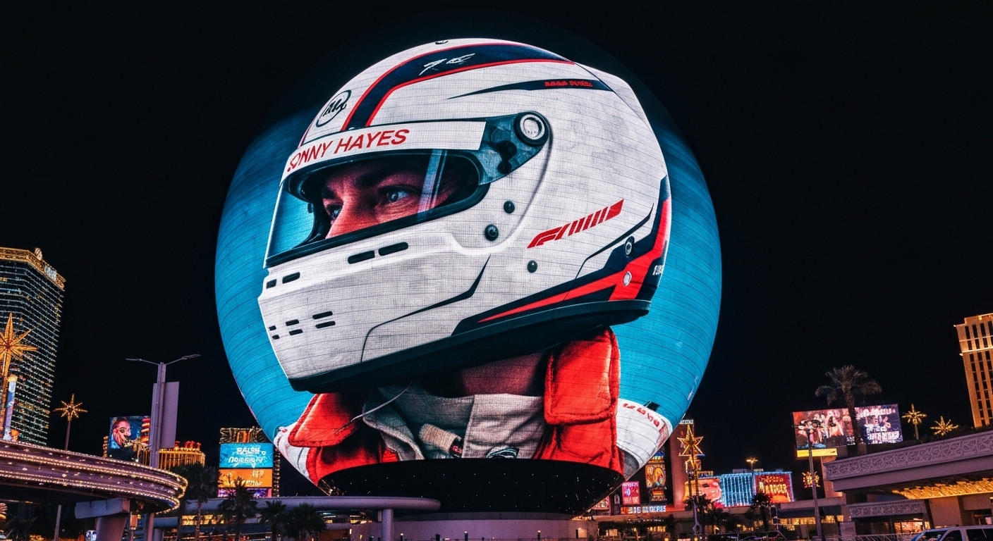 Apple TV Dominates Vegas Sphere for F1 Movie & Black Friday Deal - AI Generated Visualization
