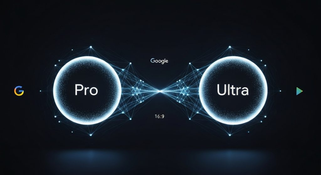 Google AI Pro vs. Ultra: What's Inside the New Gemini Tiers - AI Generated Visualization