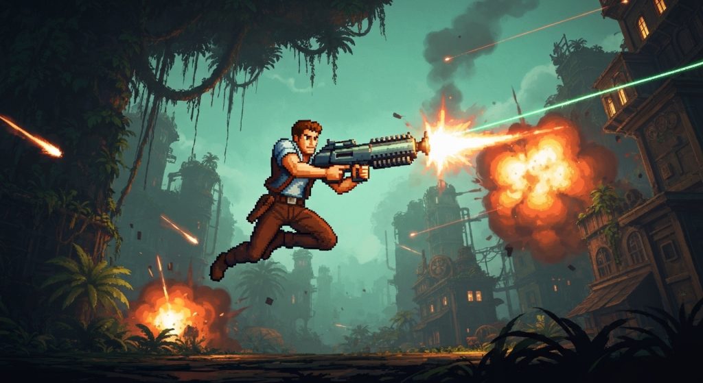 Wild Guns x Contra Mashup Delivers Retro Shooter Bliss - AI Generated Visualization