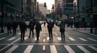 Climate Protests: Disruptive Tactics Spark Debate Over Effectiveness - AI Generated Visualization