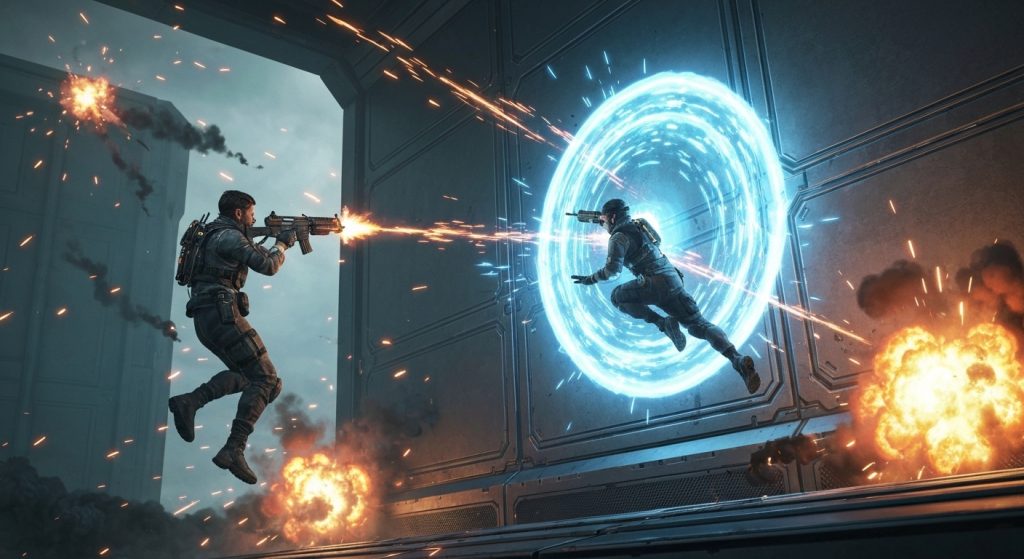 Splitgate 2 Relaunch Confirmed for Next Month - AI Generated Visualization