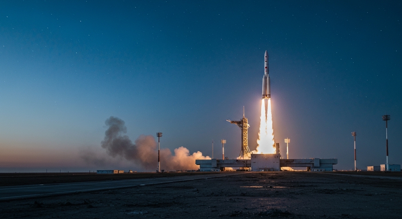 Soyuz Launch Damages Russian Cosmodrome with US Astronauts Aboard - AI Generated Visualization