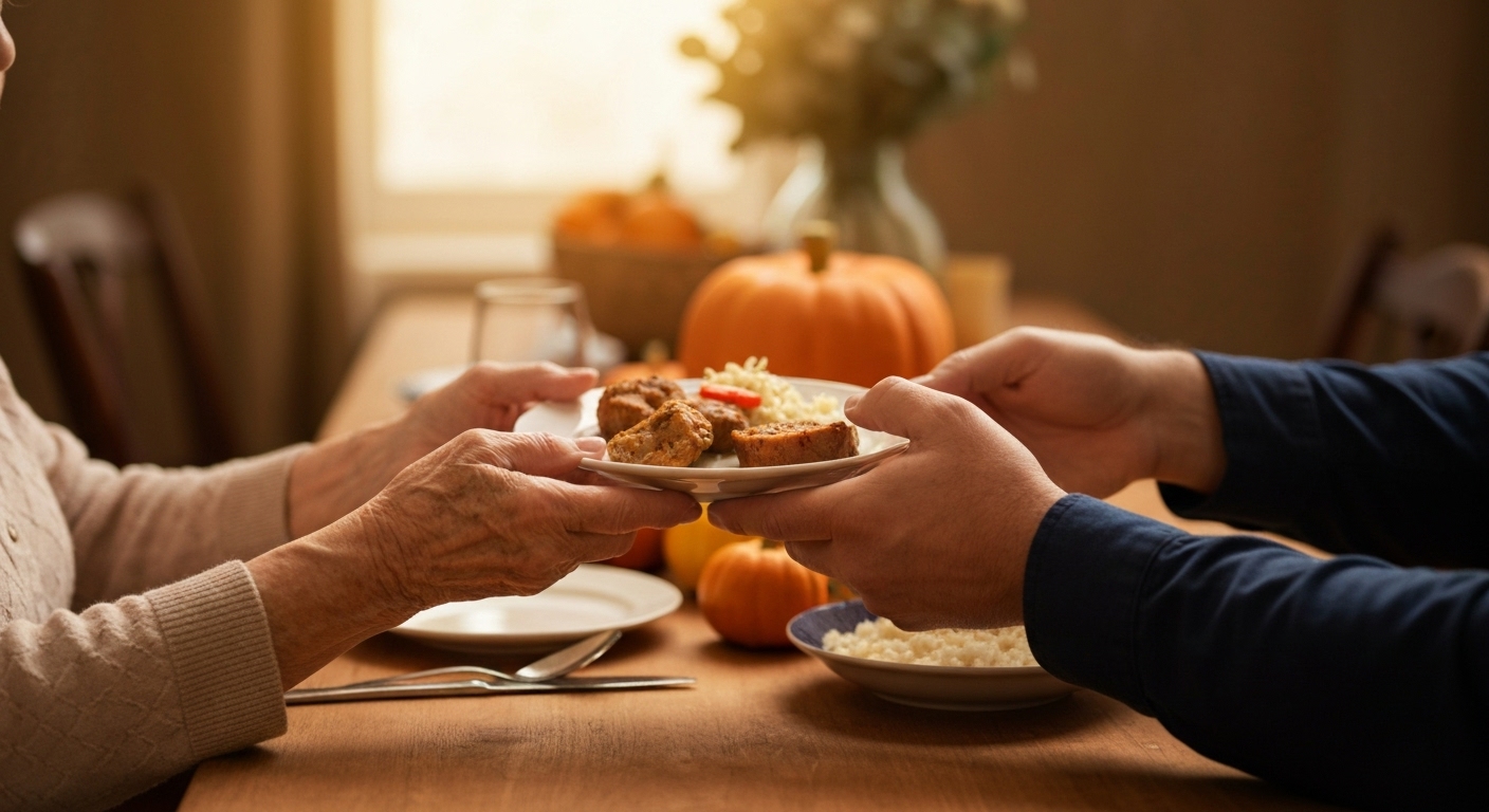 Viral Thanksgiving Grandma and Guest Celebrate 10th Year Together detail