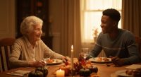 Viral Thanksgiving Grandma and Guest Mark 10 Years of Unlikely Friendship - AI Generated Visualization
