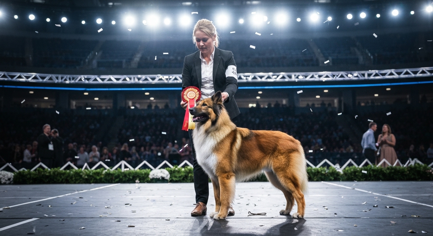 Belgian Sheepdog 'Soleil' Crowned Best in Show at 2025 National Dog Show - AI Generated Visualization