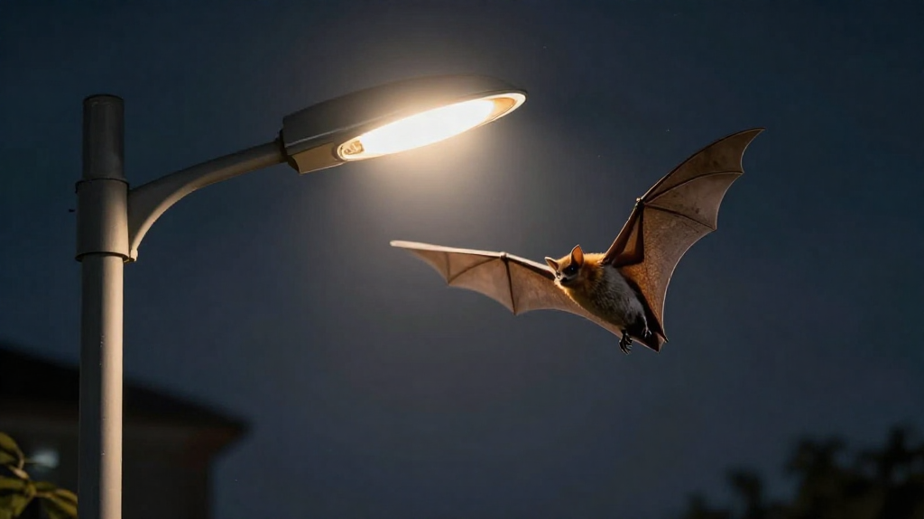 Urban Bats Dodge Streetlights on Crucial Nighttime Journeys detail